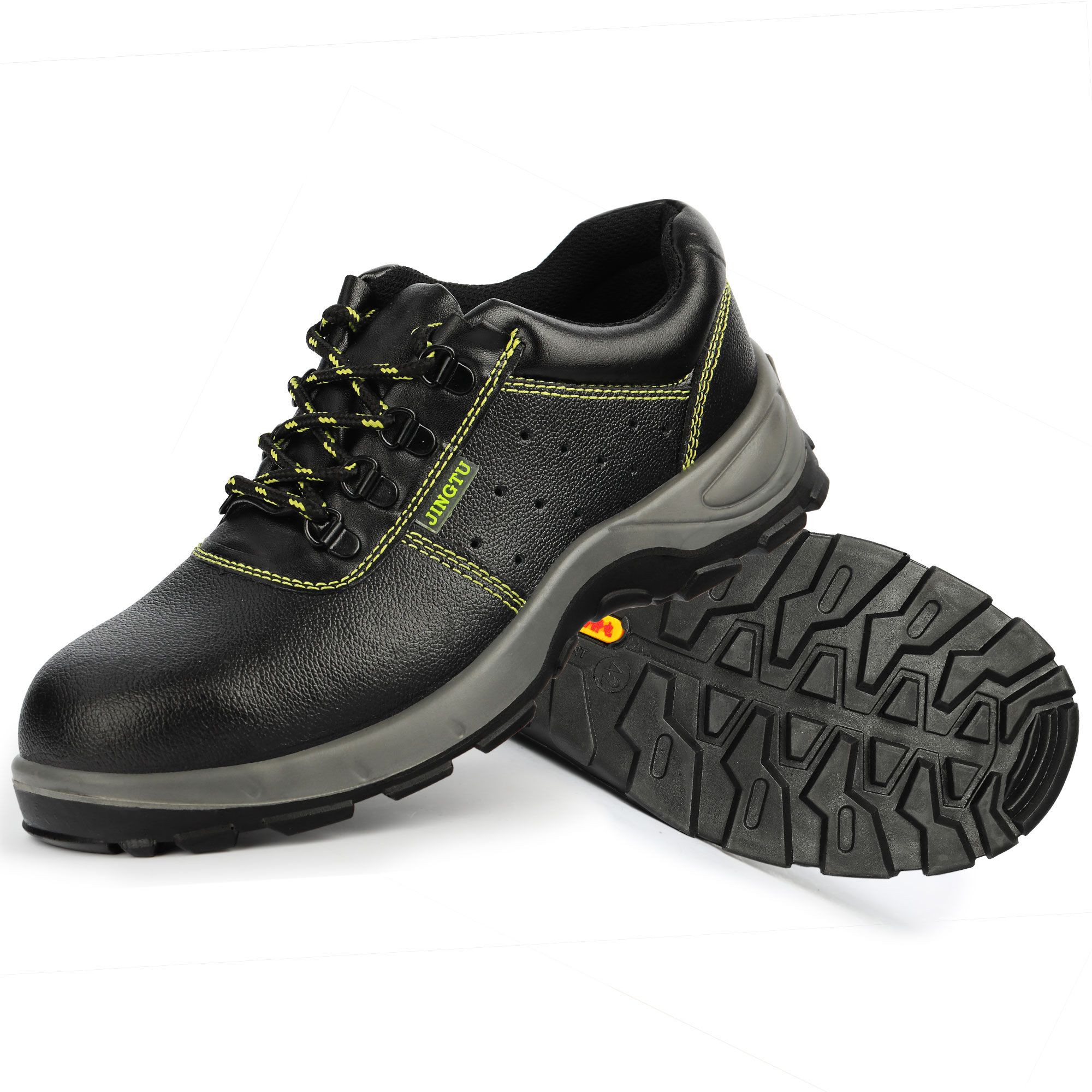 GUYISA High Quality Mens Labor Protection Safety Shoes Anti-Smashing & Piercing Widen Steel Toe Leather with PU Outsole