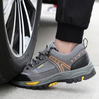 GUYISA Mens High Work Boots Industrial Lightweight Steel Toe Waterproof Leather Safety Shoes