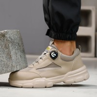 GUYISAAnti Smashing and Anti Piercing Waterproof Microfiber Upper Safety Shoes Lightweight EVA Outsole Safety Shoes