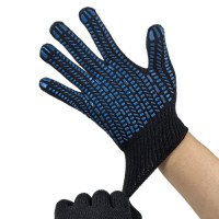 Non-Slip PVC Dotted Gloves 10G Black Poly-Cotton Blend for Enhanced Grip in Material Handling & Logistics