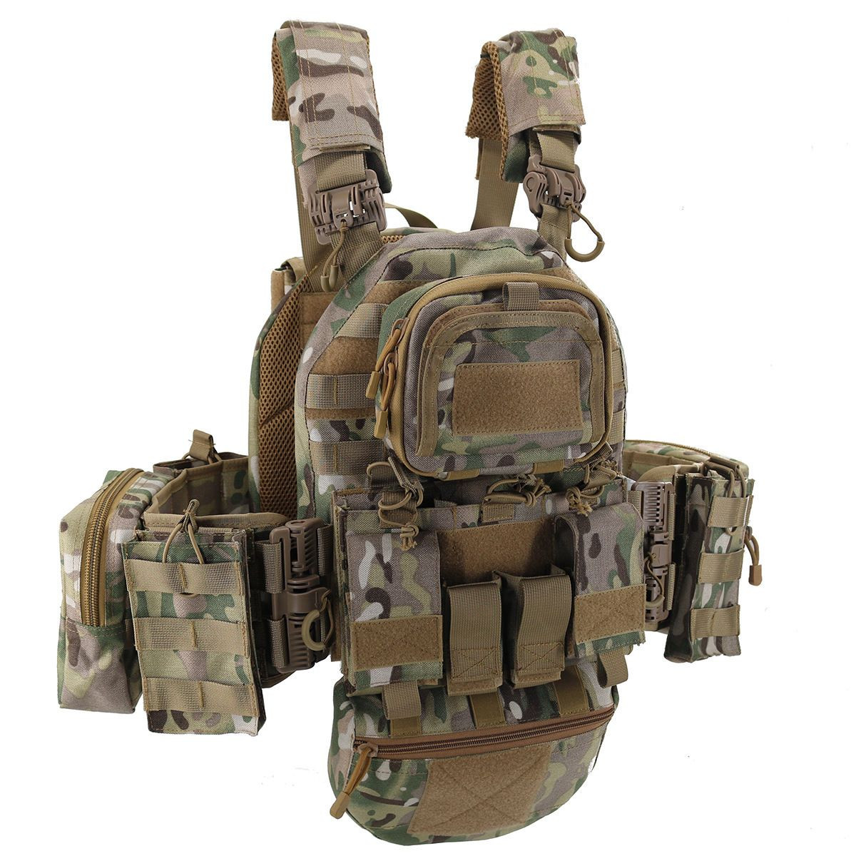 Outdoor camouflage vest,breathable and wear-resistant, real-life CS multi-functional combat vest
