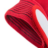 Goatskin Palm Work Gloves Red Poly-Cotton Herringbone Back for Enhanced Grip & Breathability in Workshop Mechanics