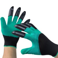 Industrial Four Finger Cots 13G Black Polyester Green Latex Foam Coated for Precision Work & Anti-Slip Grip