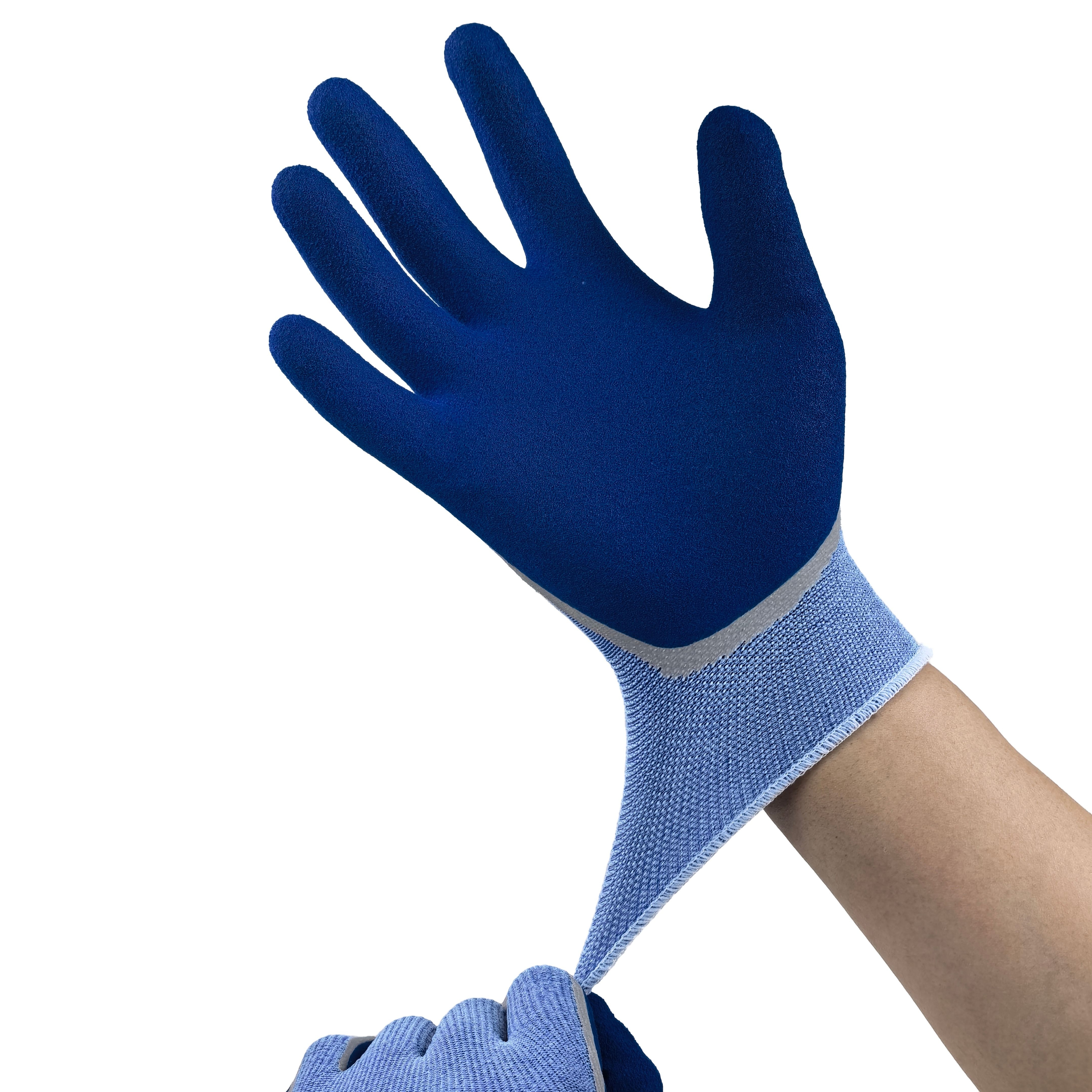 Double Layer Palm Dipped Latex Sandy Gloves 13G Nylon Spandex for Industrial Flexibility & Workshop Safety