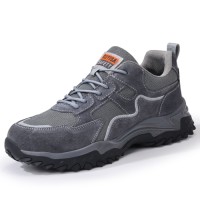 GUYISA Unisex Fashion Hiking Shoes European Standard Steel Toe Safety in Microfiber and Faux Suede for All Seasons