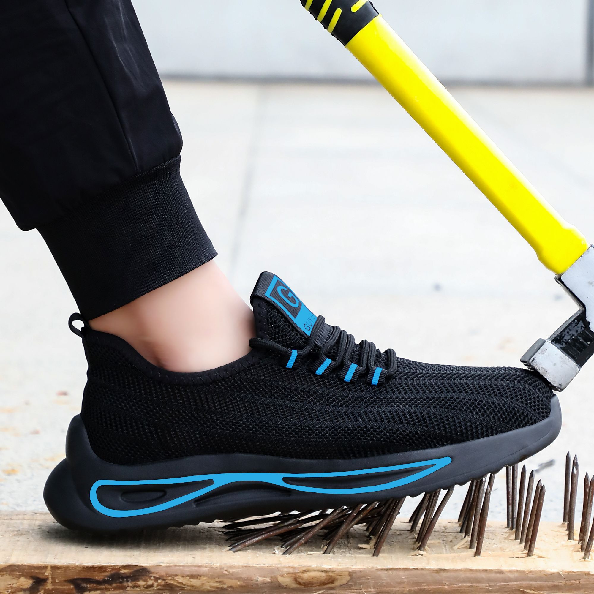 Labor Protection Shoes Anti Smash Puncture Summer Breathable Lightweight Comfortable Shock Absorbing