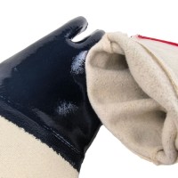 Premium Grade A Cotton Woven Safety Cuff Nitrile Gloves for Food Processing & Chemical-Resistant Protection