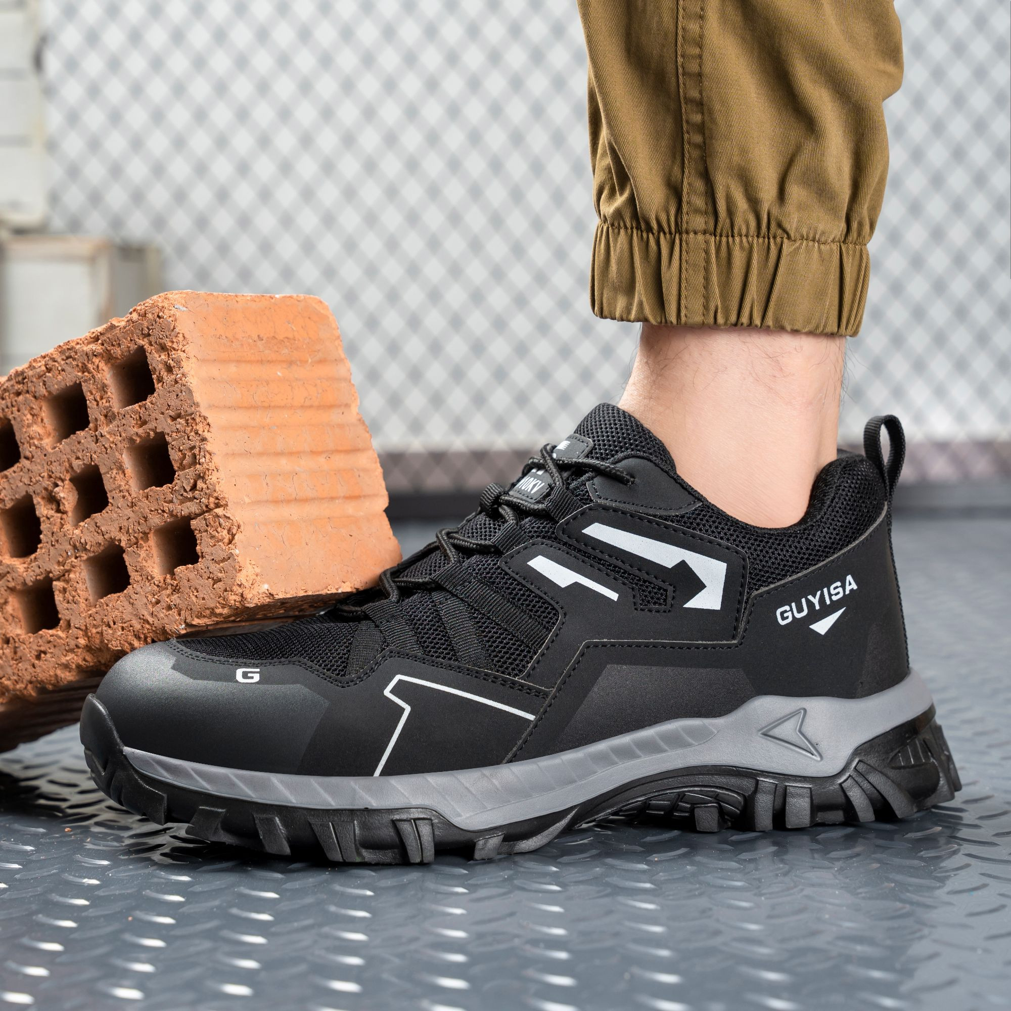 JINGTU Insulated 10KV Anti-puncture Ultra Light Safety Shoes With Rubber and Plastic Sole for Men