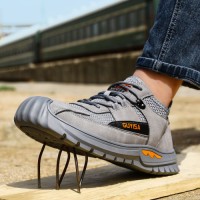 GUYISA Mens Lightweight Breathable Work Safety Shoes Wear-Resistant Anti-Smashing Anti-Piercing Upper for Outdoor Work