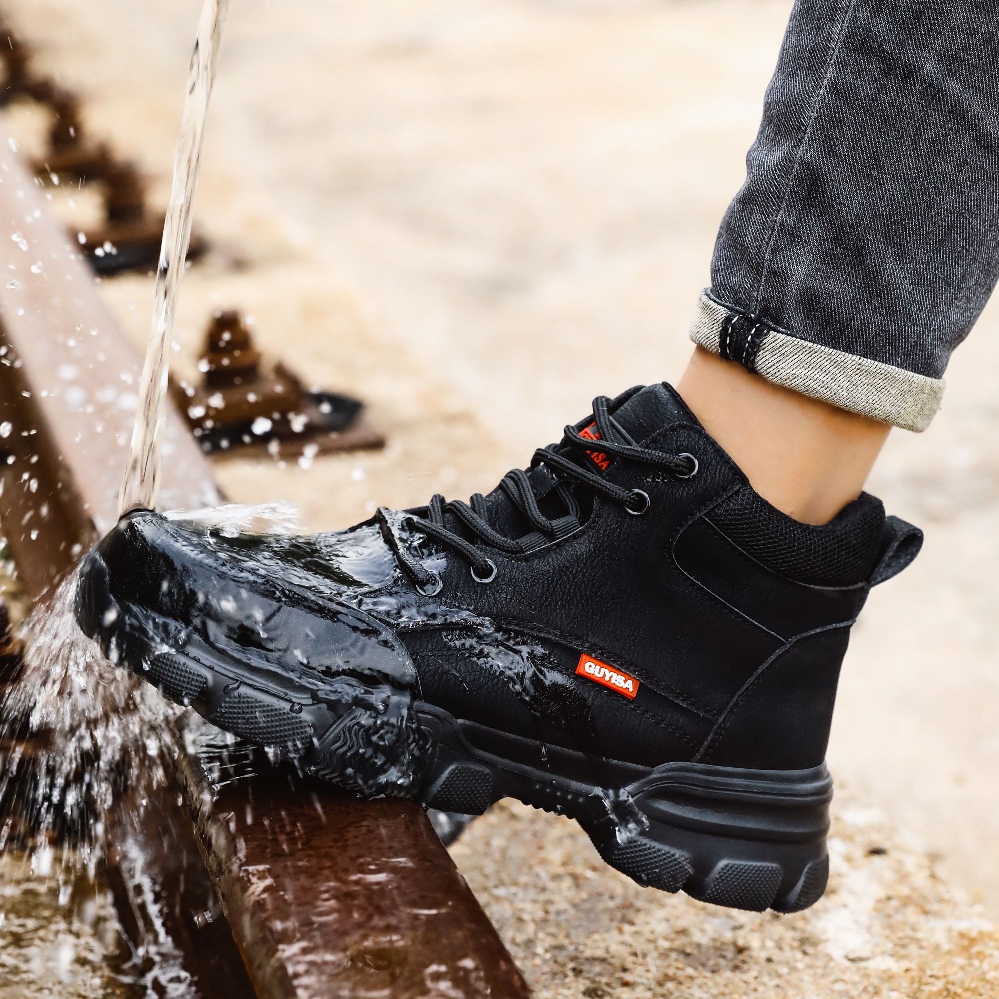 GUYISA High Quality Anti-Stab Crush-Proof Safety Footwear Super-Light for Construction Site & Logistics Foot Protection