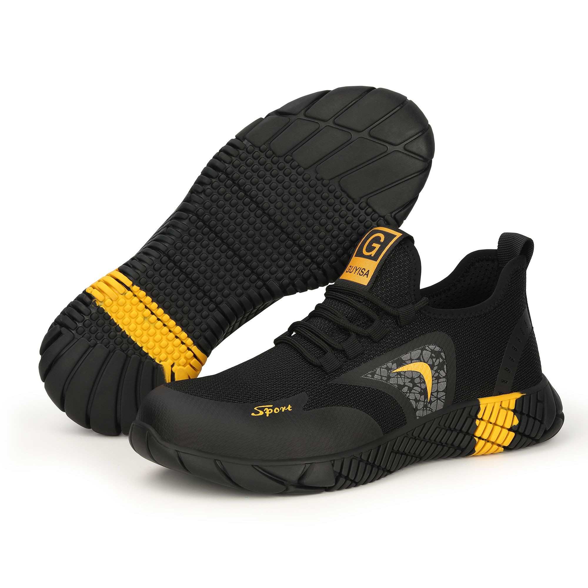 GUYISA Safety Shoes Mens Breathable Work Protective Shoes Steel Toe Anti-Smash Anti-Puncture Safety Footwear