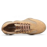 Steel Toe Safety Shoes Suede Leather Wear Resistant Sole Industrial Work Protection