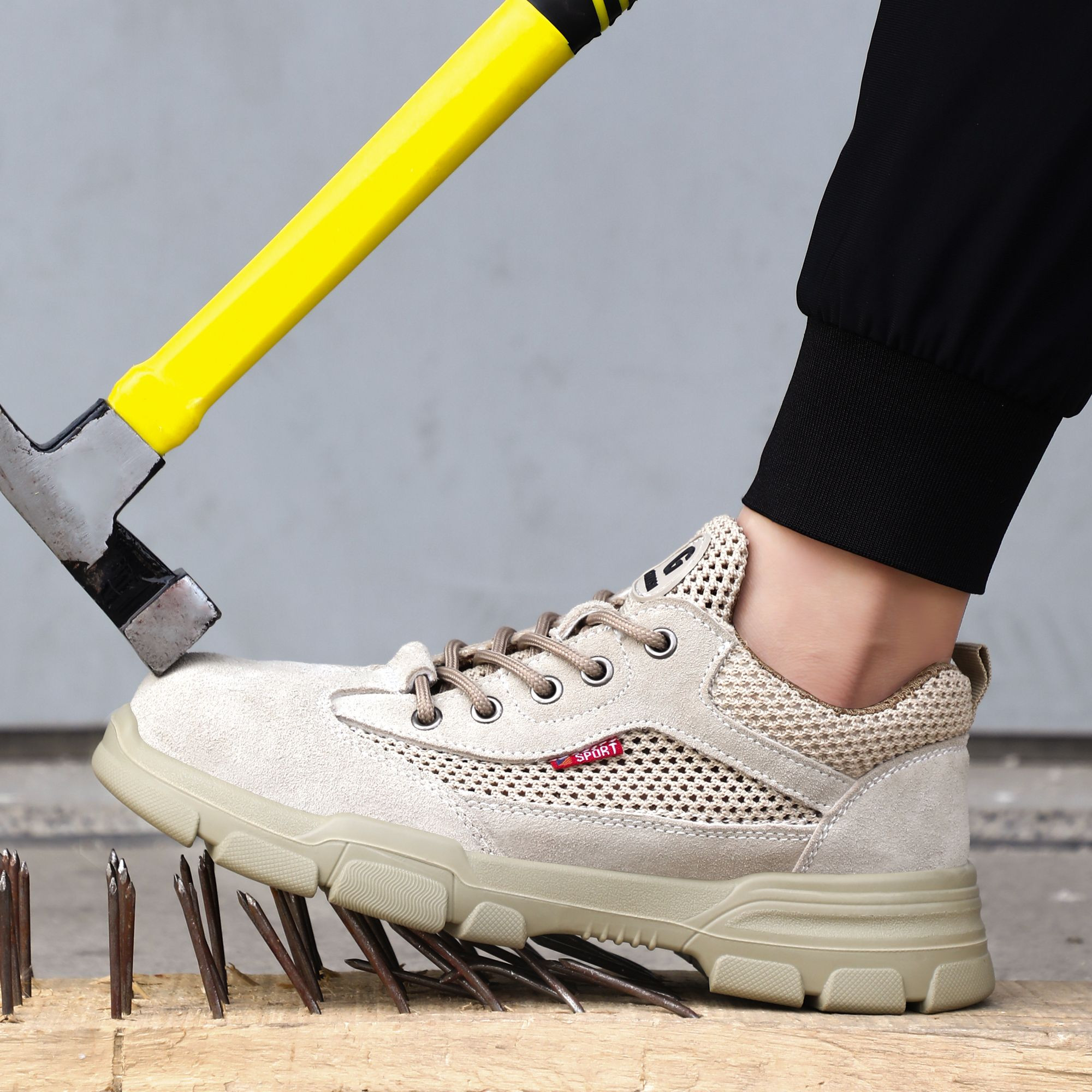 GUYISA Industrial protection Safety Shoes Steel Toe Anti-smashing Summer Breathable Outdoor Work Safety Shoes