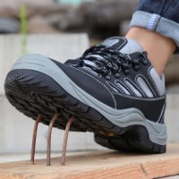 Steel Toe Safety Shoes Kevlar Midsole PU Outsole Microfiber Leather Oxford Fabric Work Boots