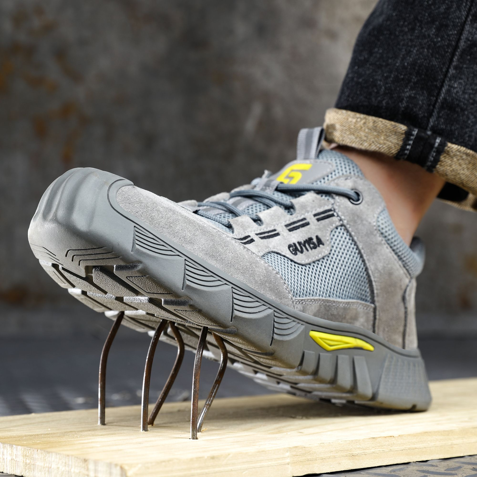 GUYISA Summer 10KV Insulated Safety Shoes Anti Puncture Impact Plastic Toe Construction Site