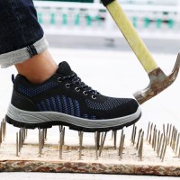 Flyknit Upper & Kevlar Midsole Shoes, Lightweight & Durable with Plastic Toe Caps & PU Outsole for Comfort