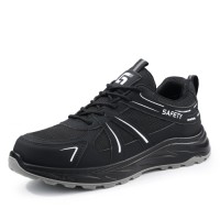 For GUYISA All Seasons Work Style Safety Shoes Black Microfiber Upper Steel Toe Anti-Piercing Insulating Direct Factory