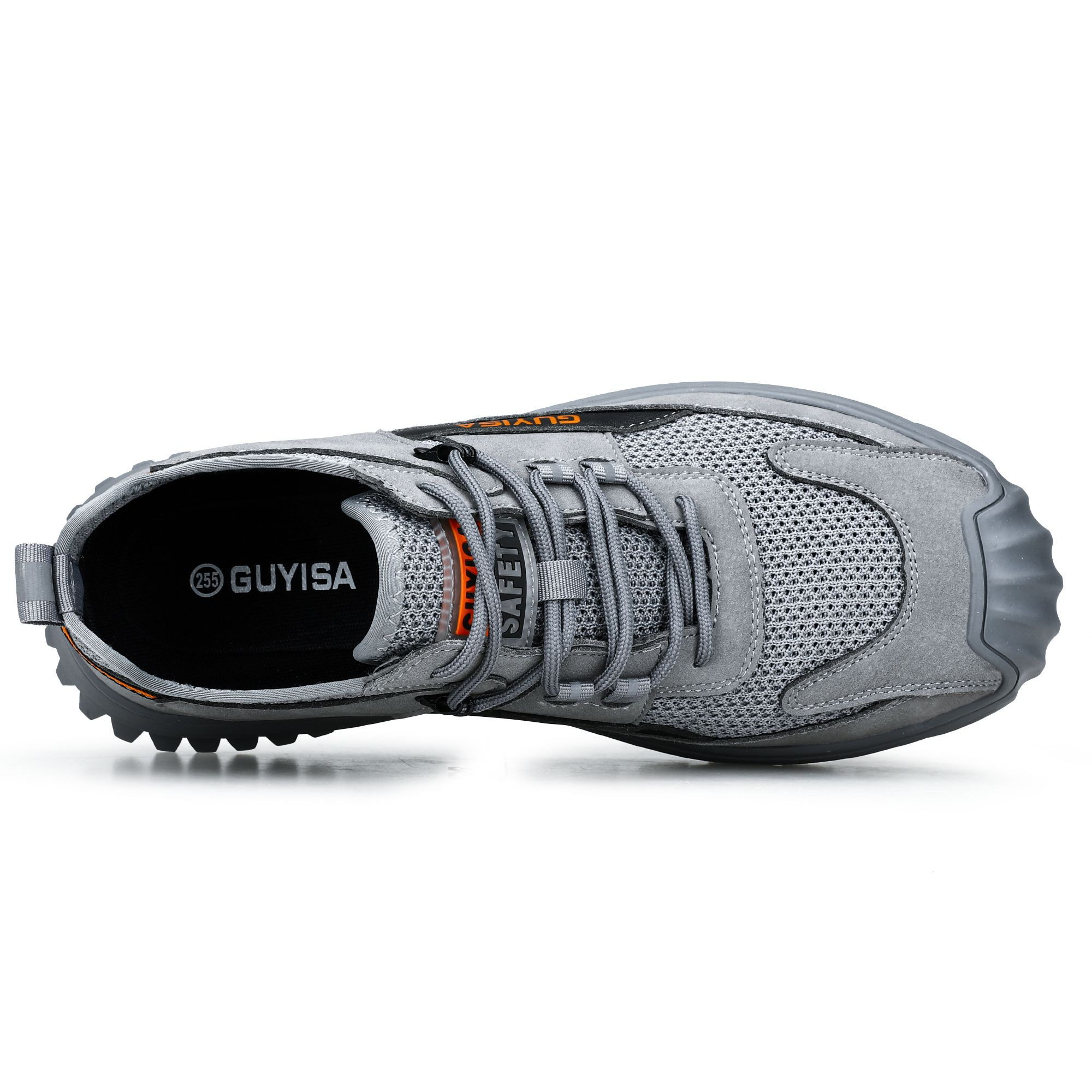 GUYISA Mens Lightweight Breathable Work Safety Shoes Wear-Resistant Anti-Smashing Anti-Piercing Upper for Outdoor Work