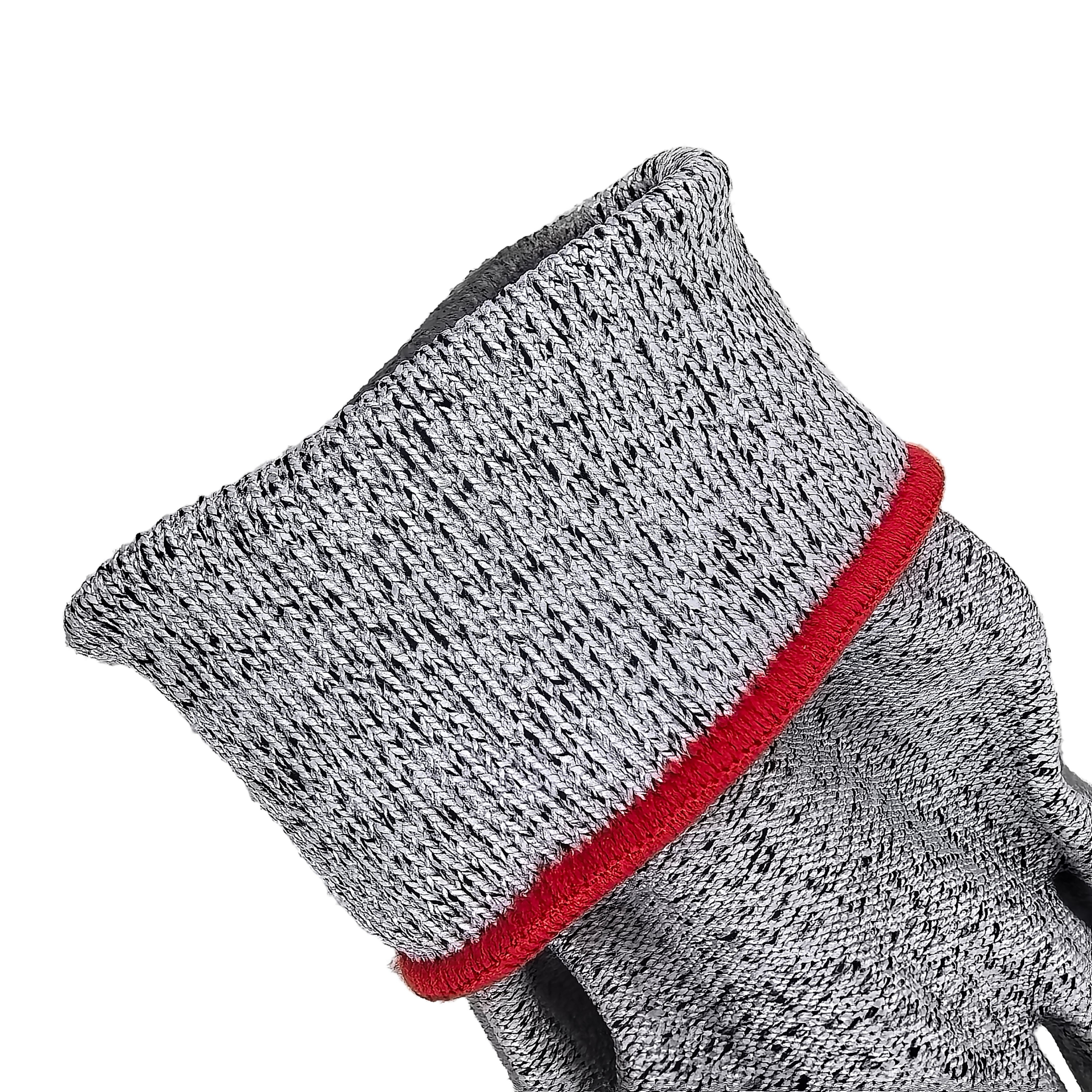 Cut Resistant HPPE Palm Dipped Gloves 13G Grey PU Coated for Industrial Handling & Workshop Safety