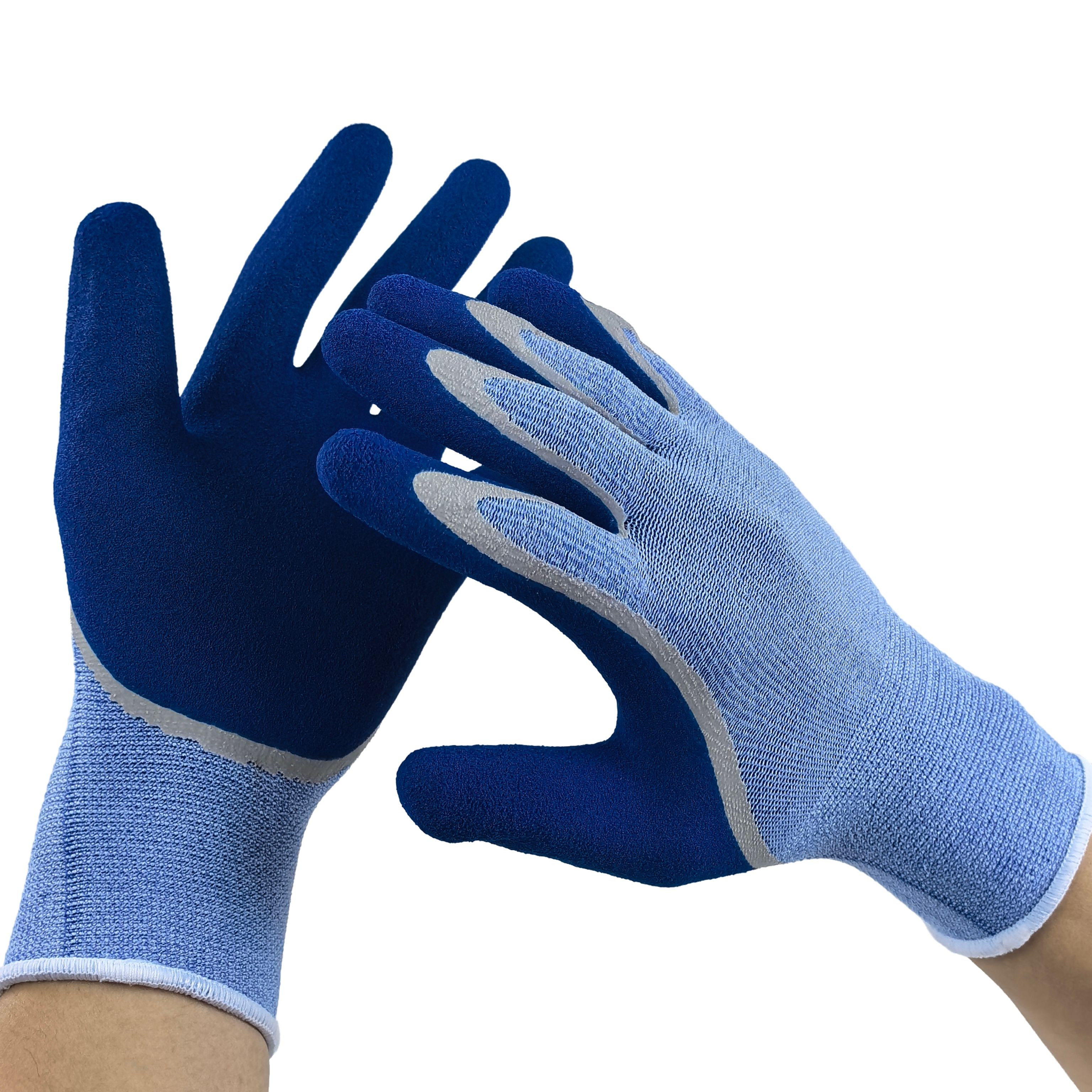 Double Layer Palm Dipped Latex Sandy Gloves 13G Nylon Spandex for Industrial Flexibility & Workshop Safety