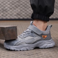 GUYISA Safety Shoes Light Weight European Standard Steel Toe Rubber and Plastic Grey Safety Shoes