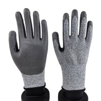 Cut Level C Palm Dipped PU Gloves 13G Reinforced Fourchettes & Voyager Palm for Welding Sparks & Workshop Safety
