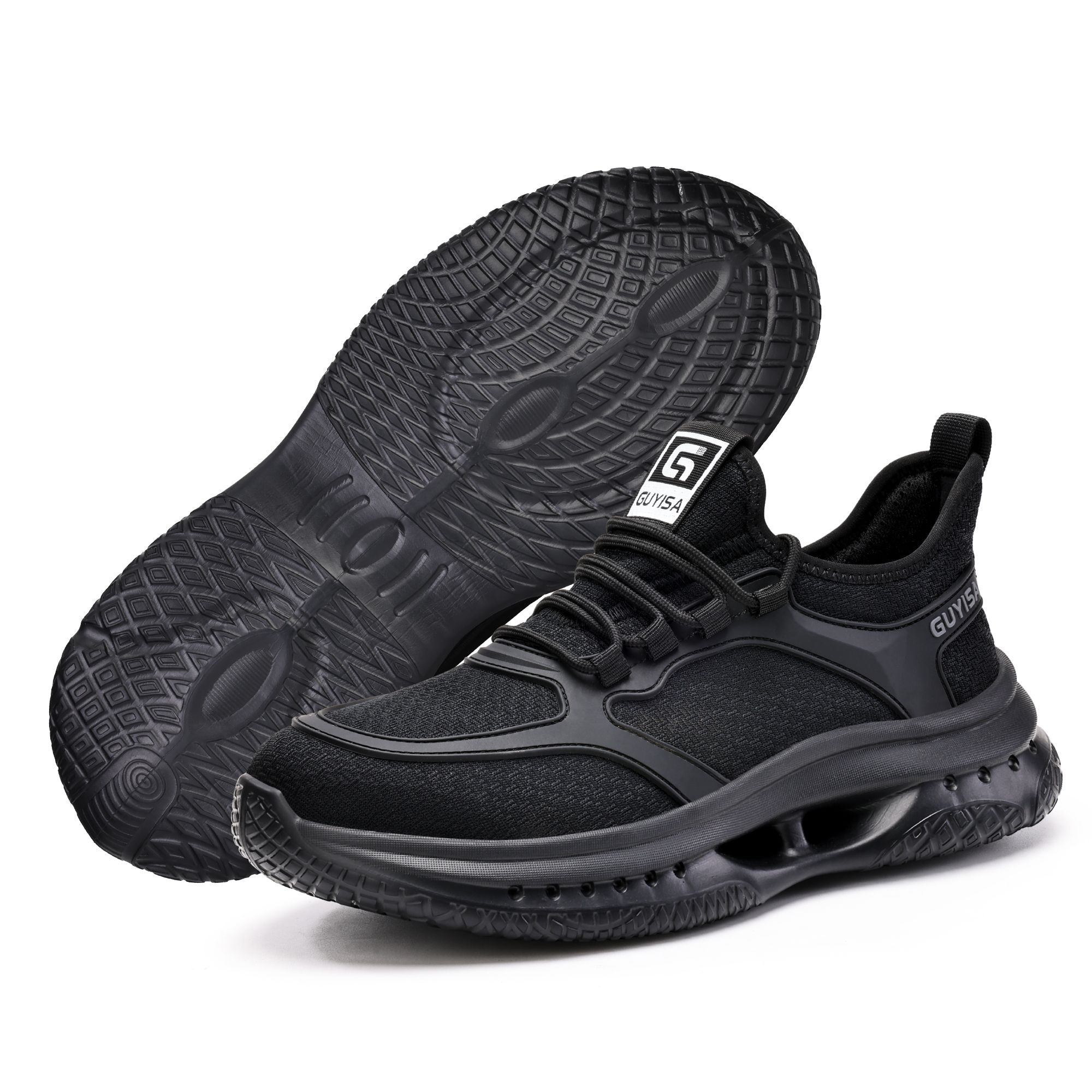 GUYISA Lightweight Breathable Steel Toe Safety Shoes Impact Puncture Proof Logistics Industrial Work