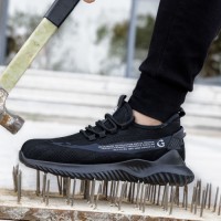 Wholesale Safety Boot Breathable Anti-Smash Steel Toe Cap Indestructible Work Shoes EVA Insole Anti-Slip Features