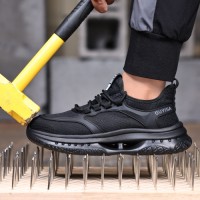 GUYISA Lightweight Breathable Steel Toe Safety Shoes Impact Puncture Proof Logistics Industrial Work