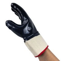 Premium Grade A Cotton Woven Safety Cuff Nitrile Gloves for Food Processing & Chemical-Resistant Protection