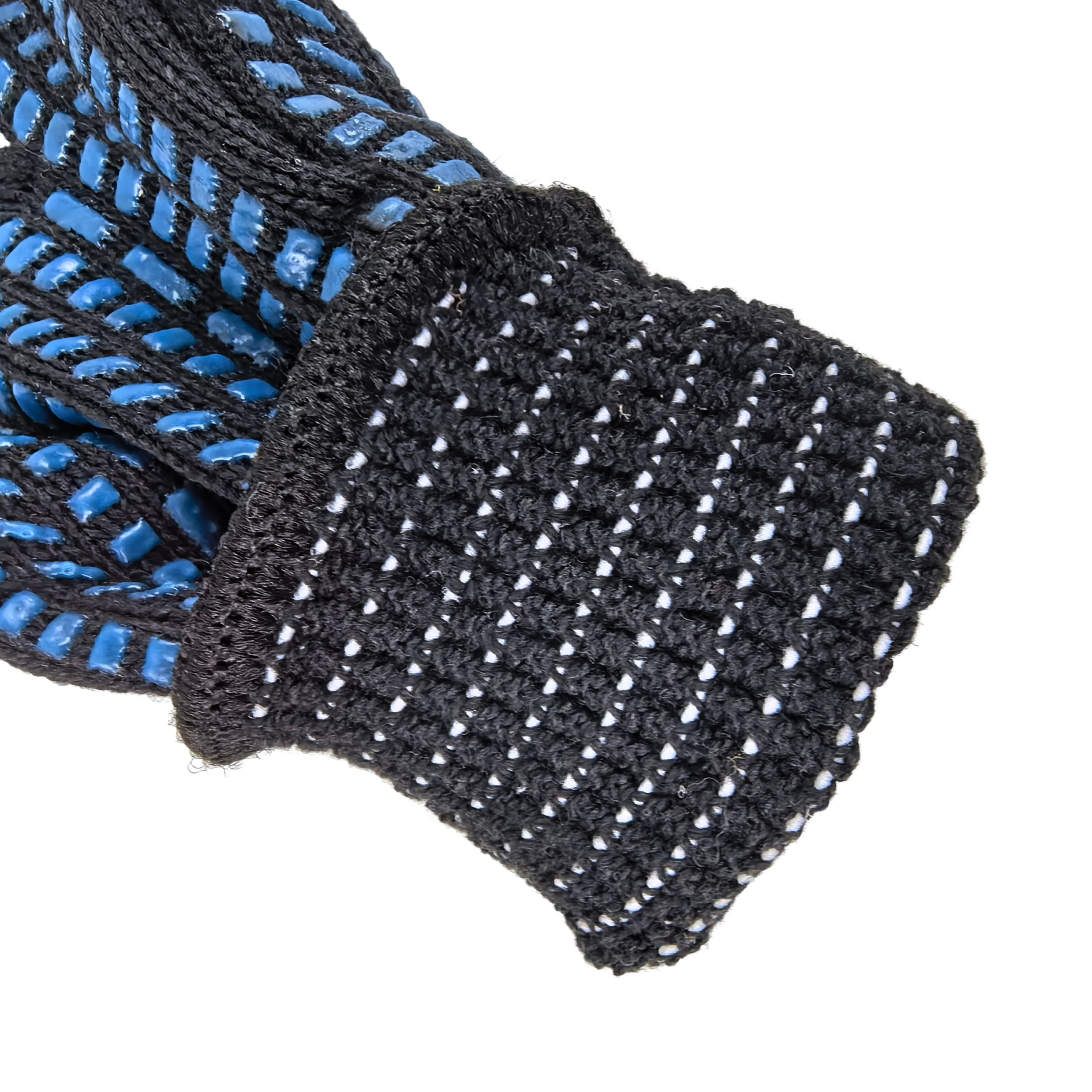 Non-Slip PVC Dotted Gloves 10G Black Poly-Cotton Blend for Enhanced Grip in Material Handling & Logistics