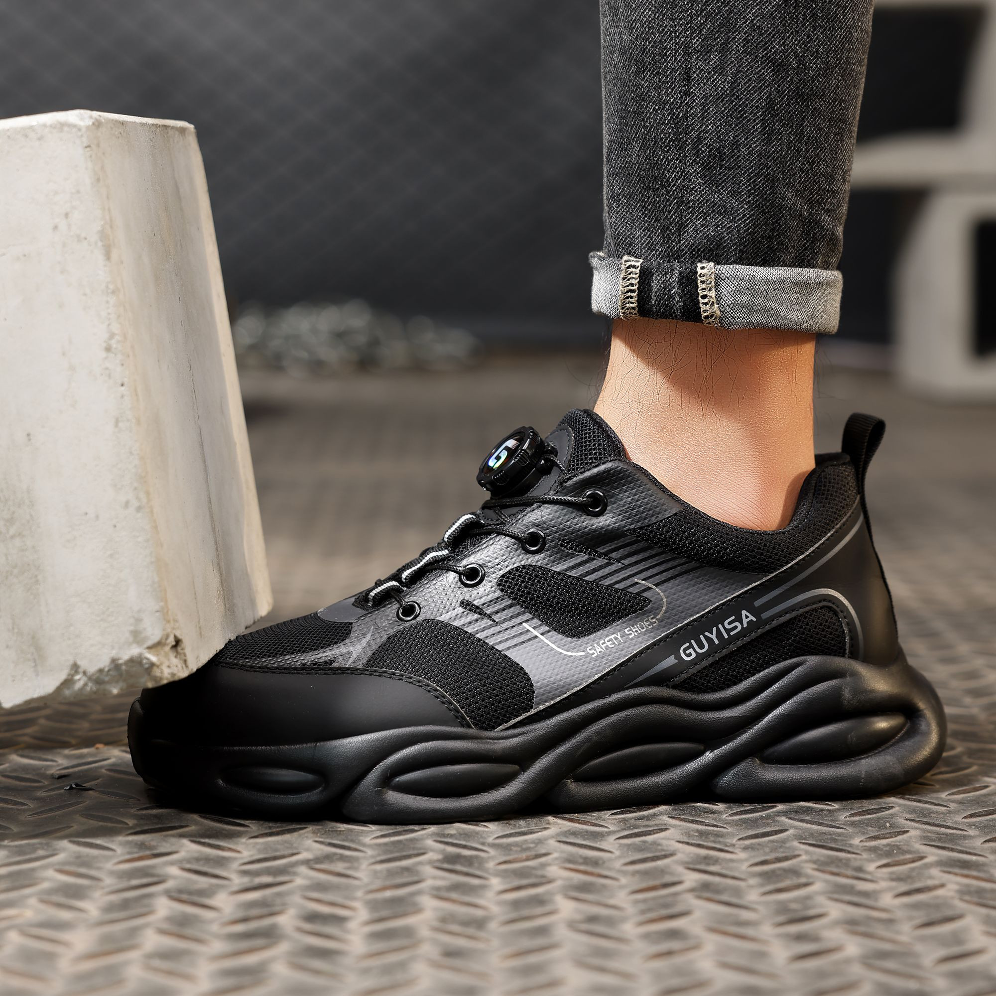 Design Steel Toe Breathable Safety Boots Shoes Work for Men and Women