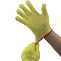 Heat Resistant Aramid Cotton Blended Gloves Double Layer 7G for Industrial High Temperature Use & Welding Safety