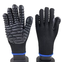 Anti-Vibration Reinforced Thumb Gloves Full Polyester 7G for Industrial Impact Protection & Workshop Safety
