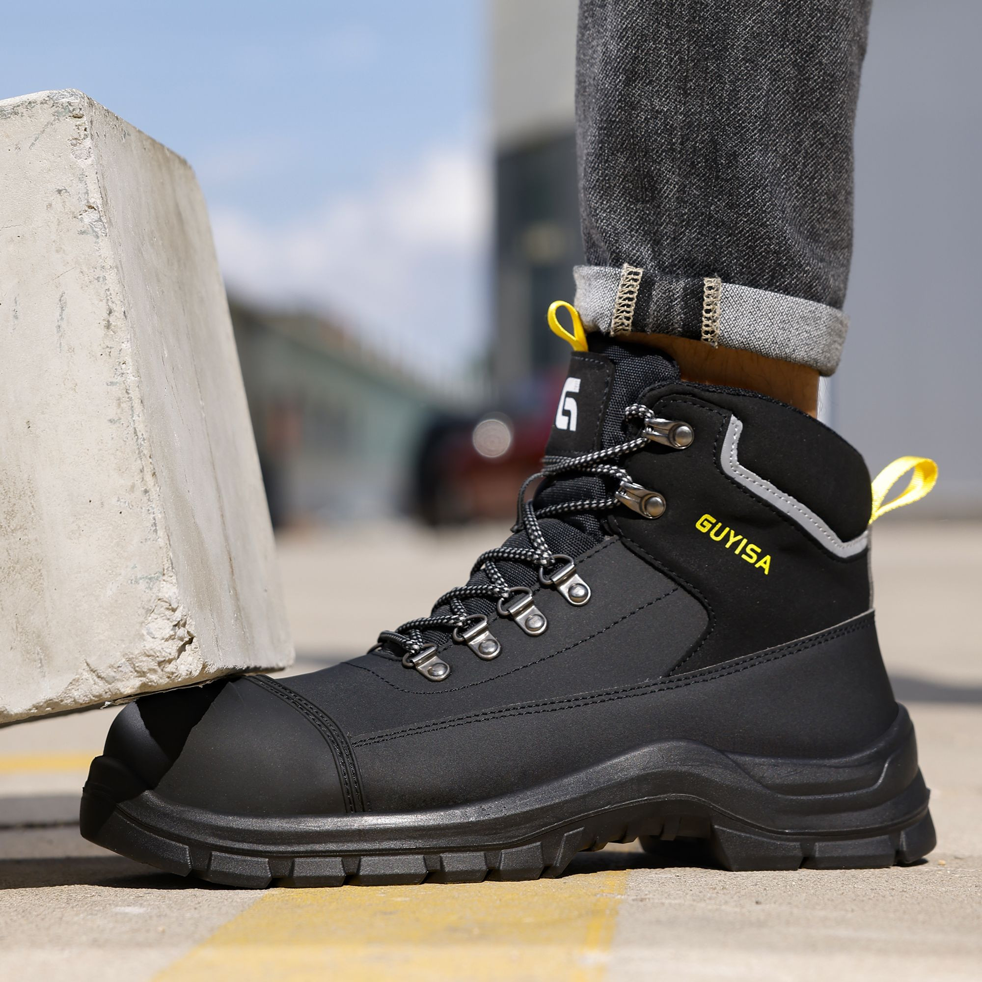 GUYISA All Seasons Anti Static Crush Resistant EH Safety Shoes Boot