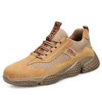 Steel Toe Safety Shoes Suede Leather Wear Resistant Sole Industrial Work Protection