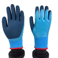Double Layer Gloves 15G Acrylic Outer with 7G Latex Sandy Liner for Winter Workshop Safety & Anti-Slip Grip