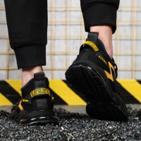 GUYISA Mens Work Safety Shoes Four Seasons Anti-Slip & Puncture-Resistant Steel Toe Cap for Comfort Foot Protection
