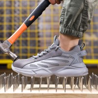 GUYISA Athletic Leather Safety Shoes Anti Puncture Lightweight Steel Toe for Logistics Light Construction