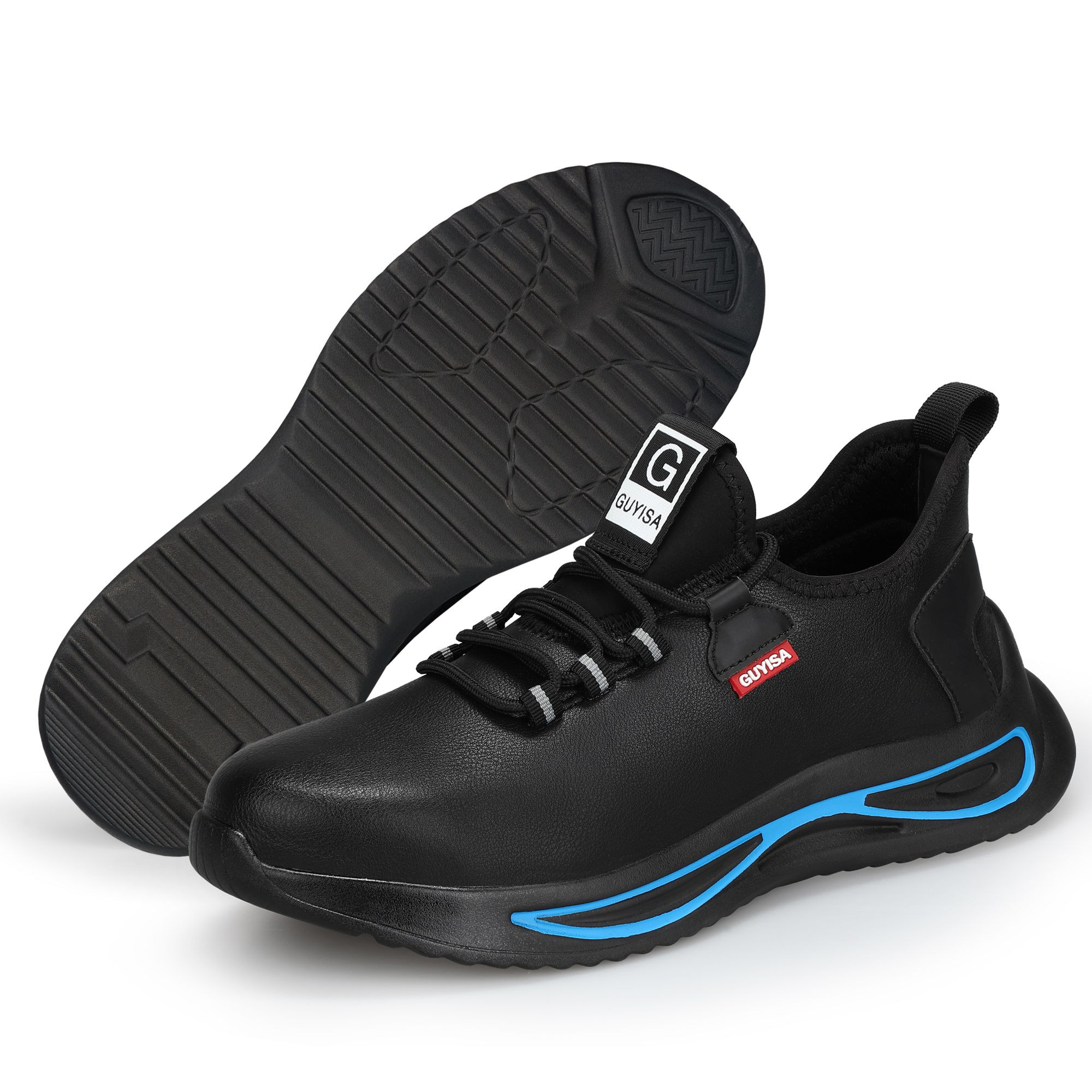 GUYISA Dual Density PU Outsole Work Boots with Breathable Steel Toe for Construction Mining Heavy Industry
