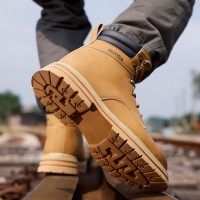 GUYISA Hot Selling Waterproof  Anti Smashing  Steel Sole Mens Labor Protection Safety Shoes