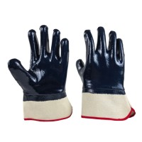 Premium Grade A Cotton Woven Safety Cuff Nitrile Gloves for Food Processing & Chemical-Resistant Protection